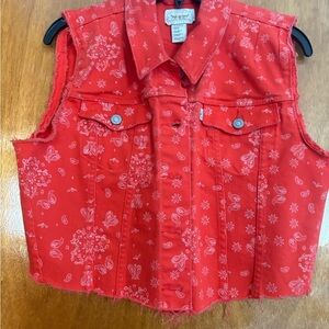 Levi's Red Sleeveless Kids Button Down Shirt